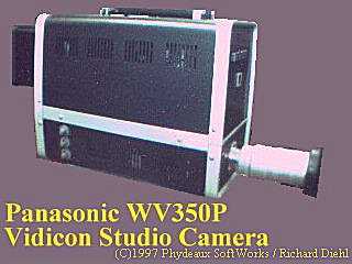 WV-350P: B/W vidicon studio camera with 5 inch electronic viewfinder.