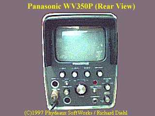 WV-350P: B/W vidicon studio camera with 5 inch electronic viewfinder.